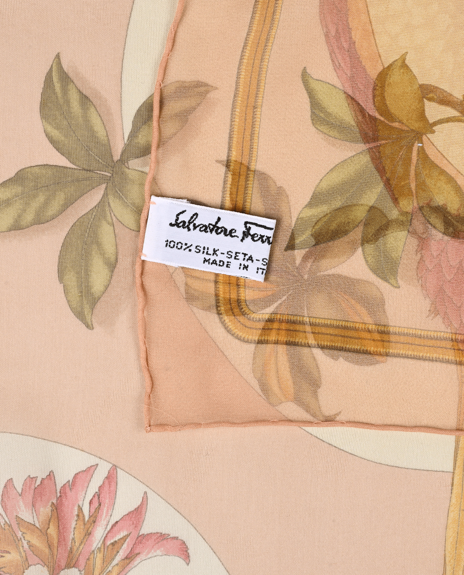 Salvatore Ferragamo Sheer Bird Pocket Square, &pound;60, Accessories, Nude, Silk, Other view