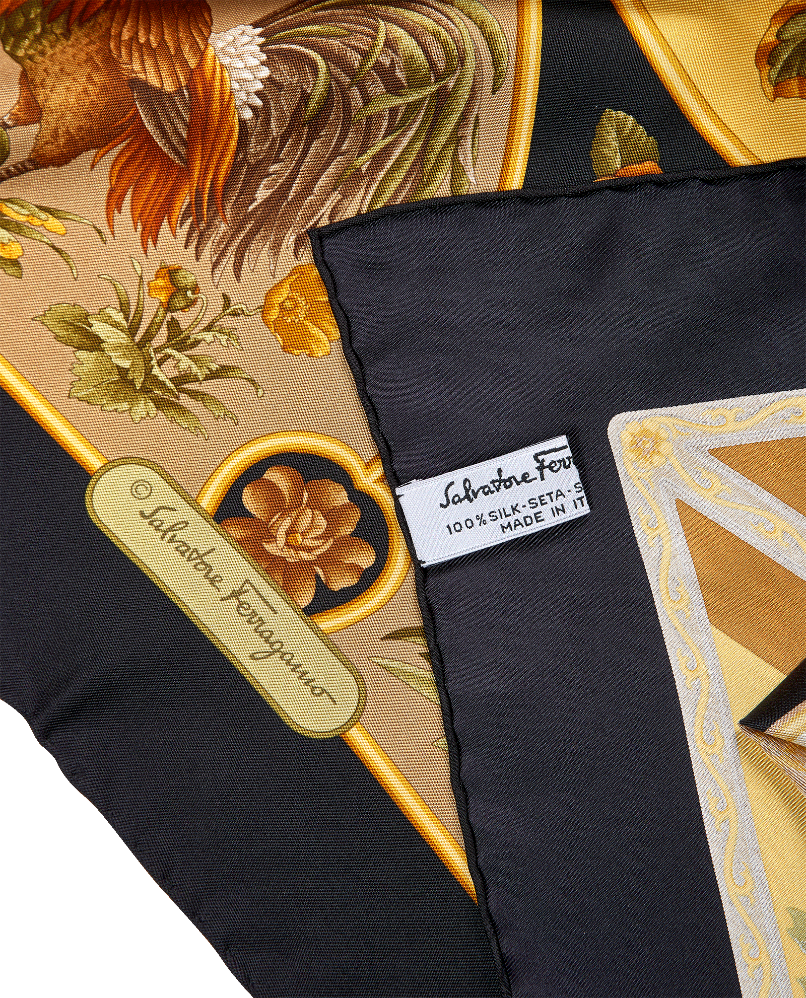 Salvatore Ferragamo Animal Scarf, &pound;240, Accessories, Black/Gold, Silk, Other view