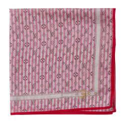 Louis Vuitton Monogram Stiped Bandana Square 55, Cotton, Red, MII, B, 3*