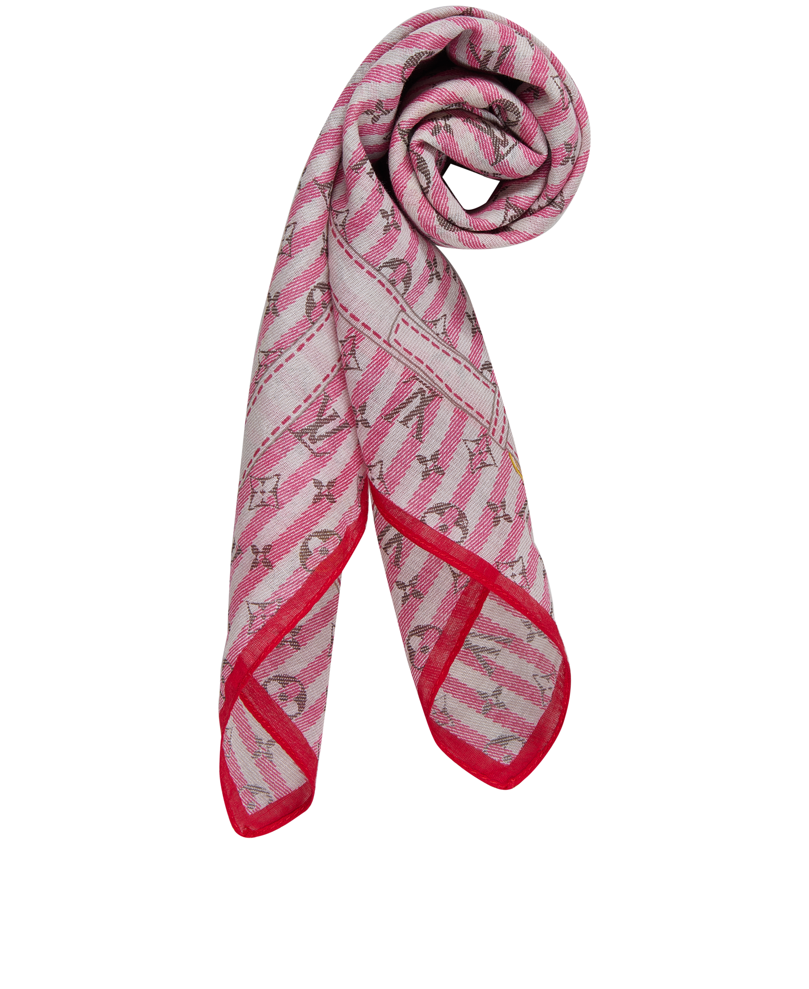 Louis Vuitton Monogram Stiped Bandana Square 55, &pound;180, Accessories, Red, Cotton, Other view