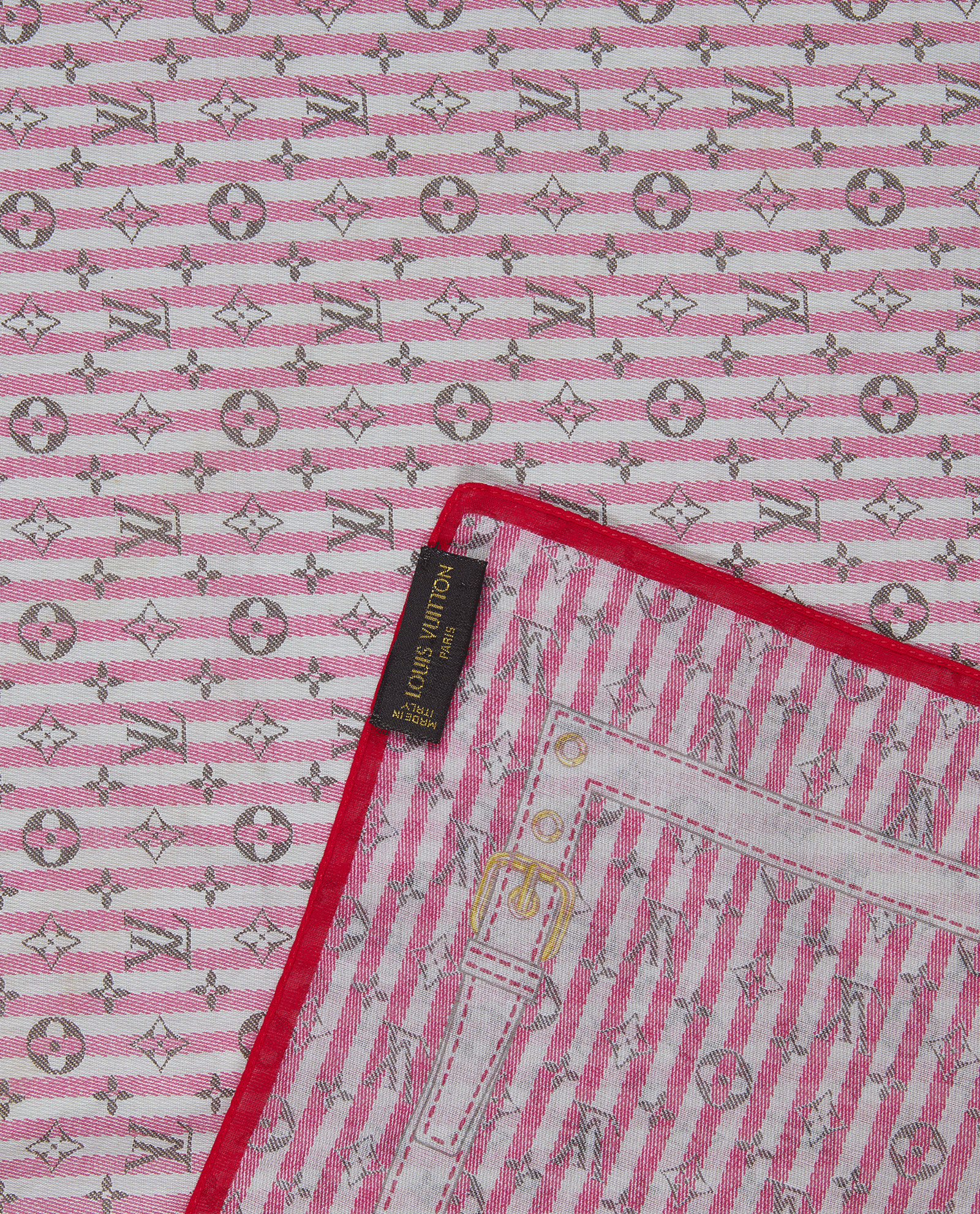Louis Vuitton Monogram Stiped Bandana Square 55, &pound;180, Accessories, Red, Cotton, Other view