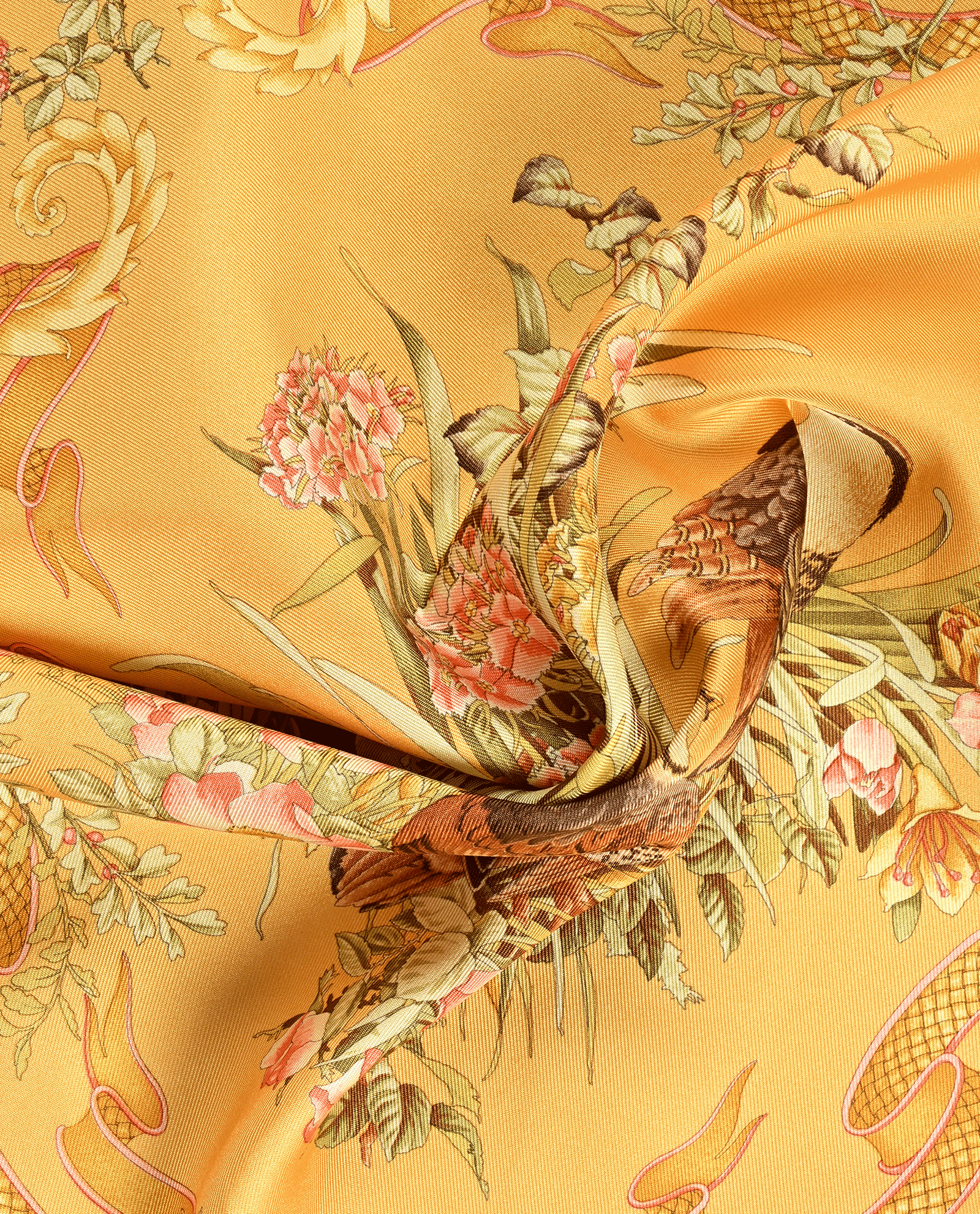 Salvatore Ferragamo Pocket Square, &pound;110, Accessories, Yellow, Silk, Other view