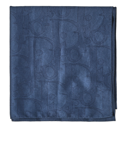 Christian Dior Logo Print Scarf, &pound;295, Accessories, Navy, Cotton/Silk, Front view