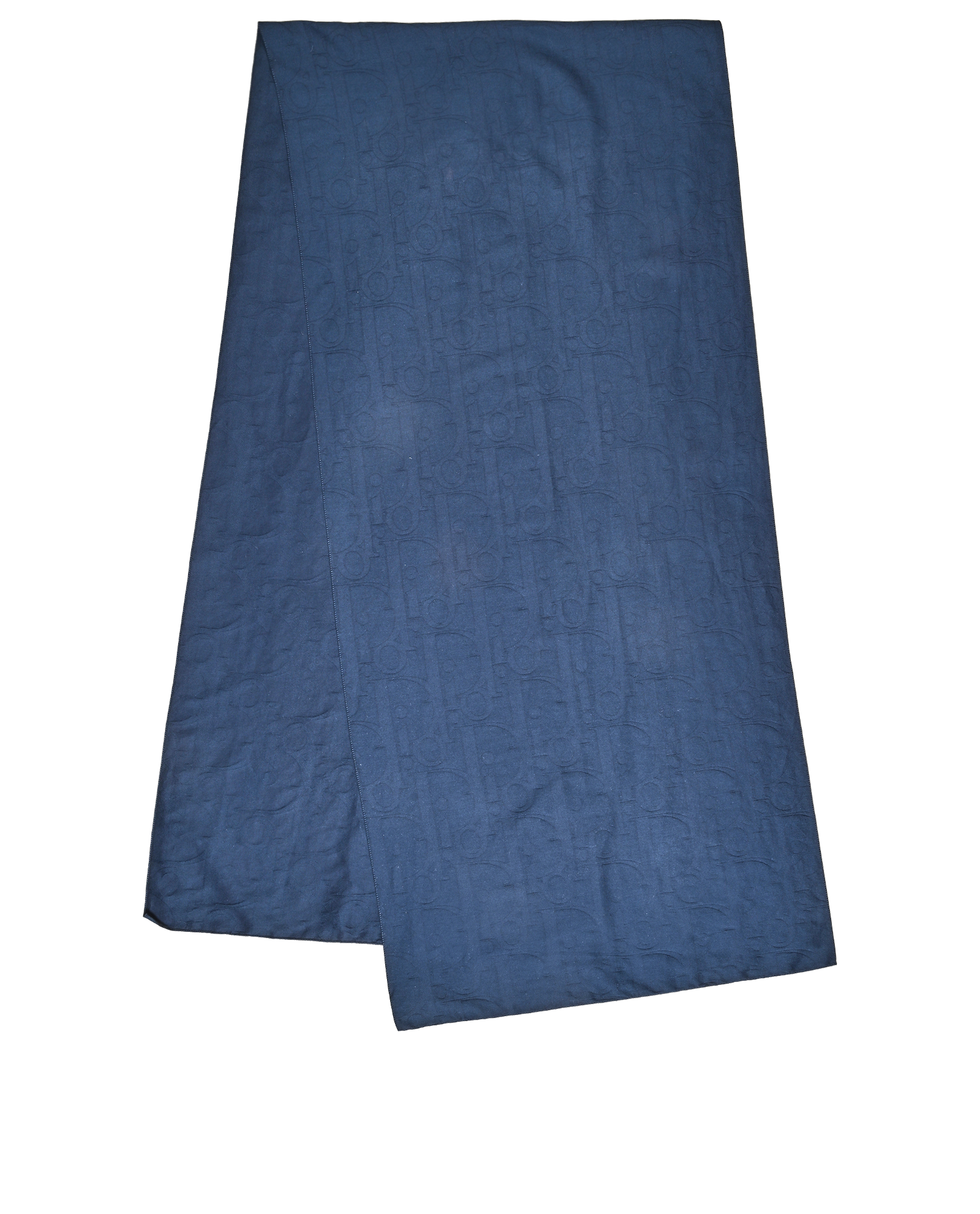 Christian Dior Logo Print Scarf, &pound;295, Accessories, Navy, Cotton/Silk, Back view