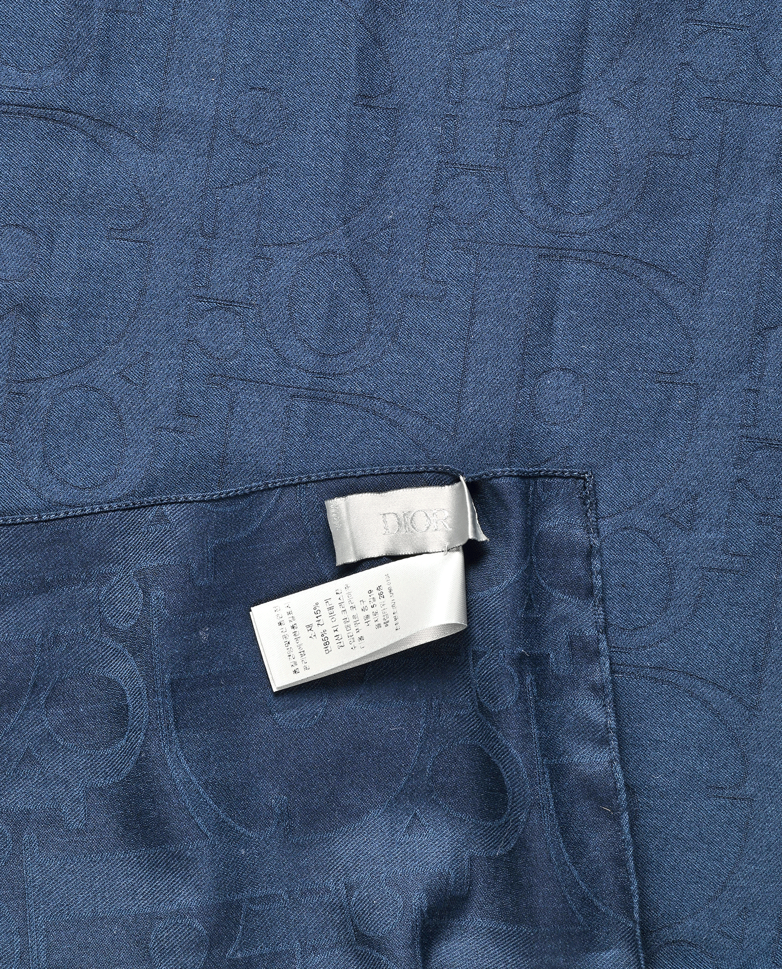 Christian Dior Logo Print Scarf, &pound;295, Accessories, Navy, Cotton/Silk, Other view