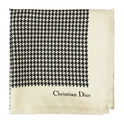Christian Dior 30 Montaigne Square Scarf, Silk, Cream/Black, MII, B, 3*