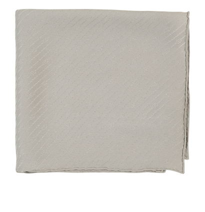 Gucci GG Line Pocket Square, &pound;90, Accessories, Grey, Silk, Front view