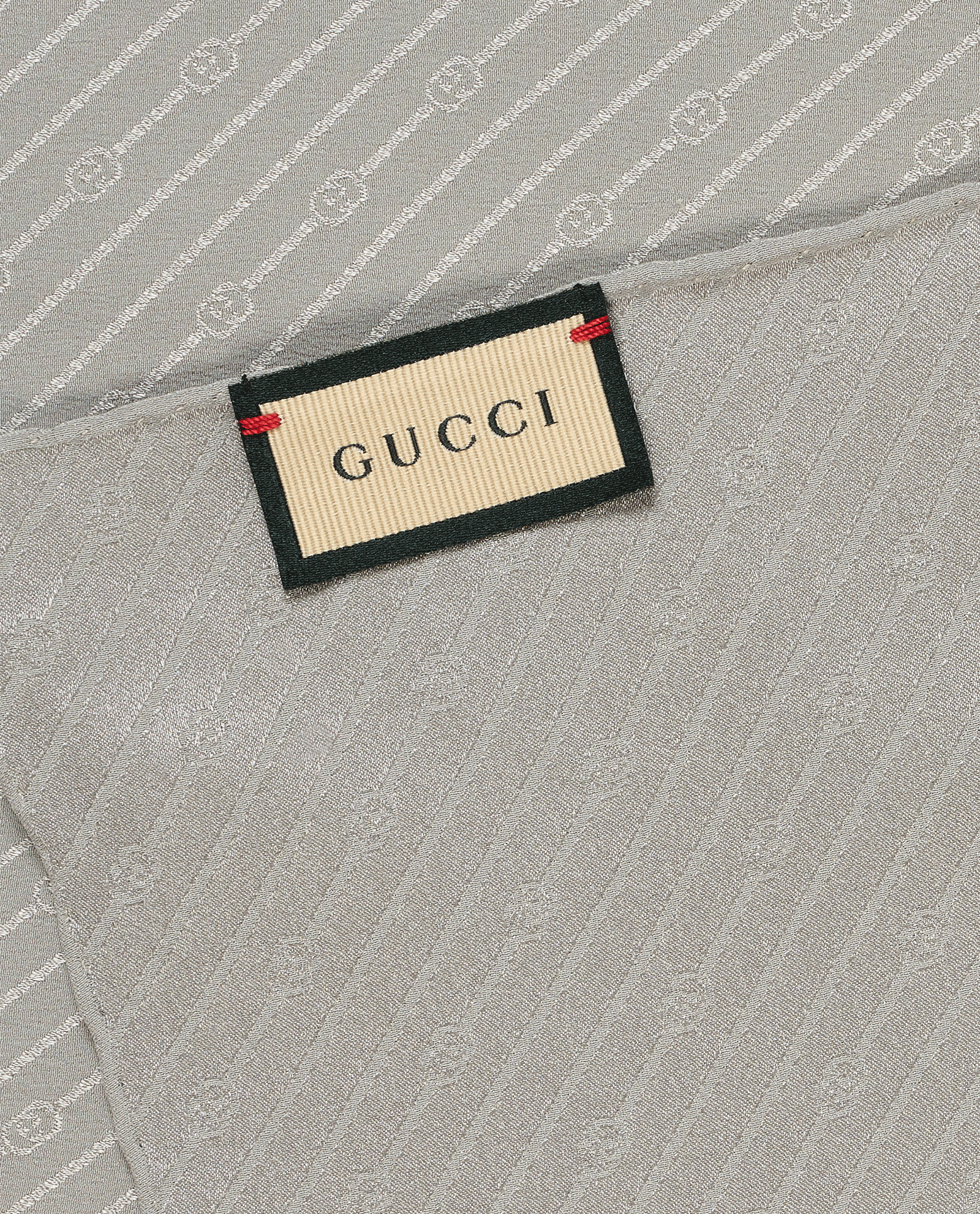 Gucci GG Line Pocket Square, &pound;90, Accessories, Grey, Silk, Other view
