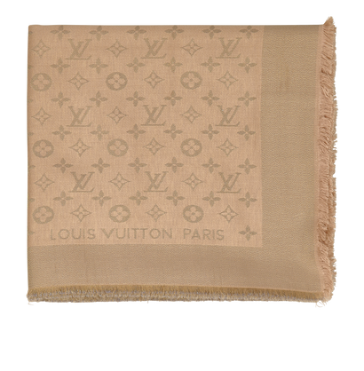 Louis Vuitton Monogram Shine Shawl, &pound;260, Accessories, Beige/Gold, Silk/Wool, Front view