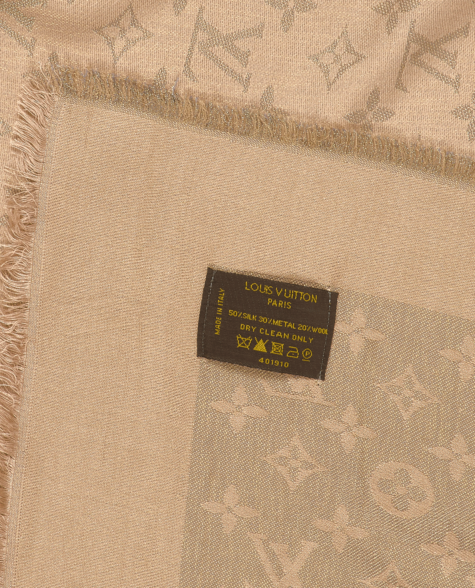 Louis Vuitton Monogram Shine Shawl, &pound;260, Accessories, Beige/Gold, Silk/Wool, Other view