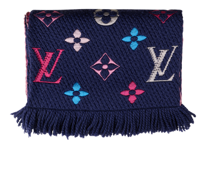 Louis Vuitton Rainbow Monogram Scarf, &pound;320, Accessories, Blue/Pink, Wool, Front view