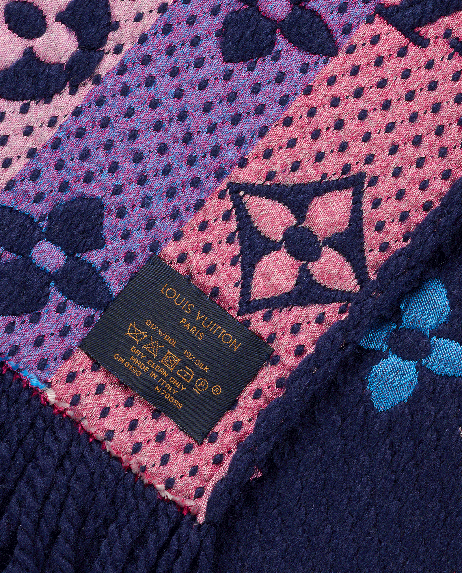 Louis Vuitton Rainbow Monogram Scarf, &pound;320, Accessories, Blue/Pink, Wool, Other view