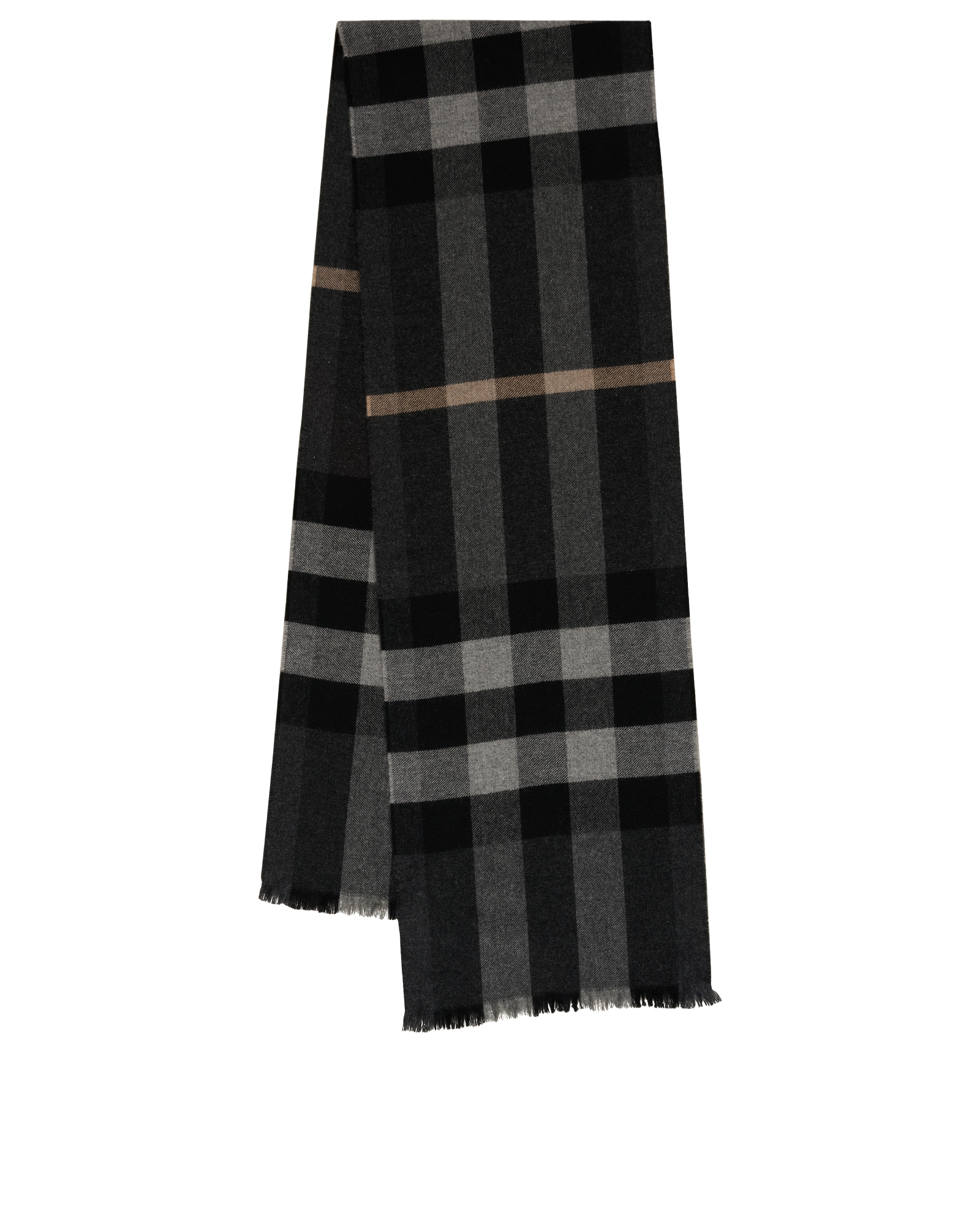 Burberry Lash Fringe Scarf, &pound;190, Accessories, Grey, Cashmere/Wool, Back view