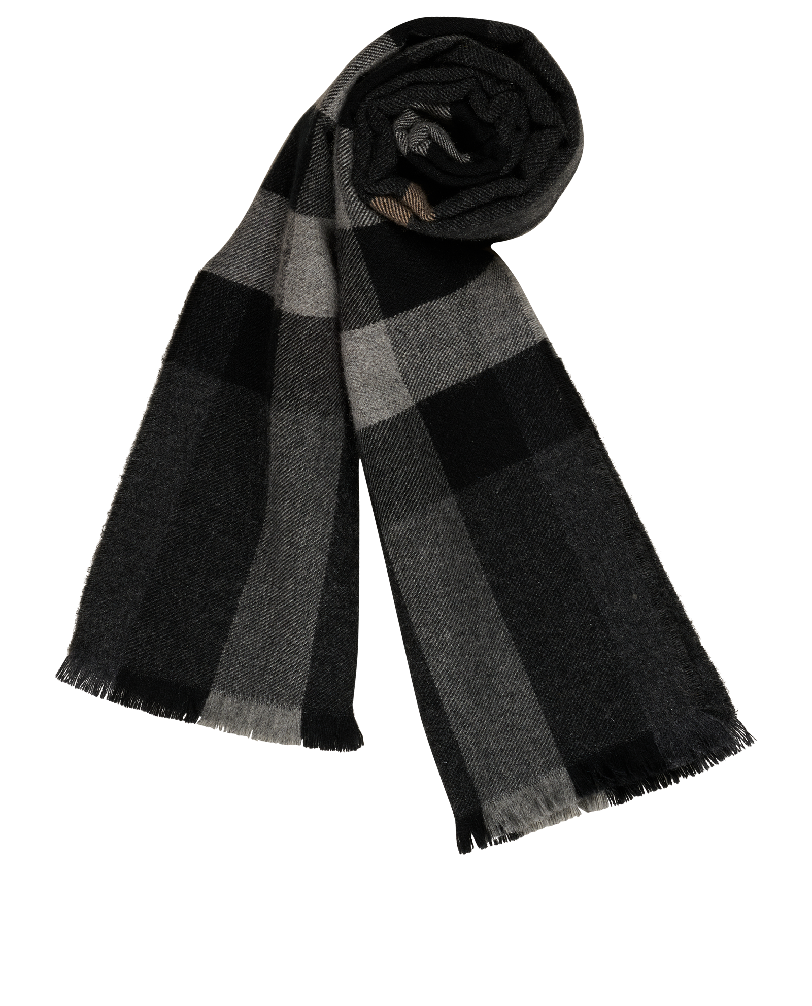 Burberry Lash Fringe Scarf, &pound;190, Accessories, Grey, Cashmere/Wool, Other view