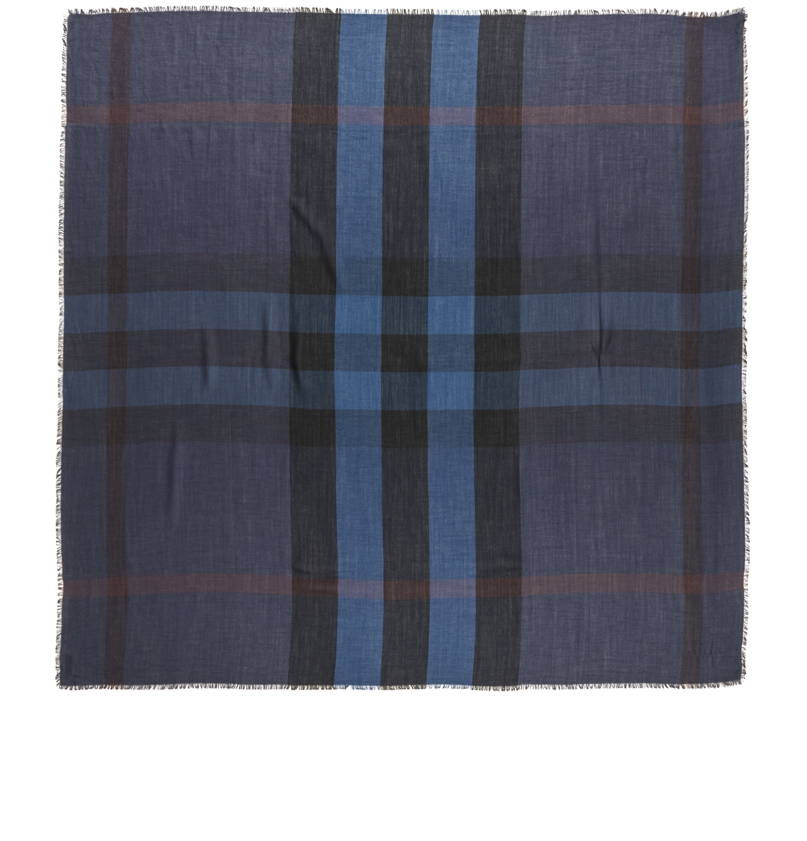 Burberry Check Scarf, &pound;150, Accessories, Navy, Silk, Back view