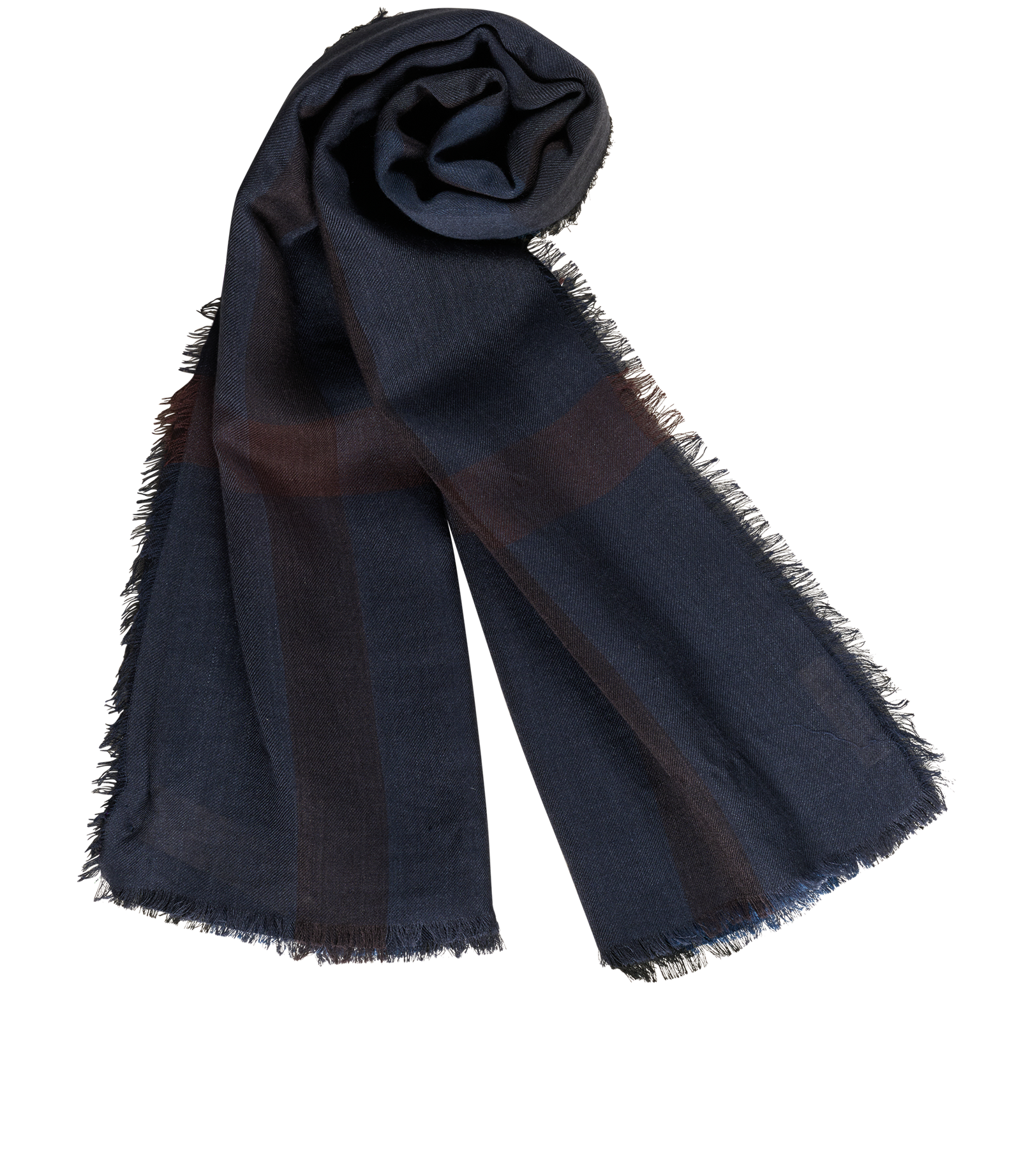 Burberry Check Scarf, &pound;150, Accessories, Navy, Silk, Other view