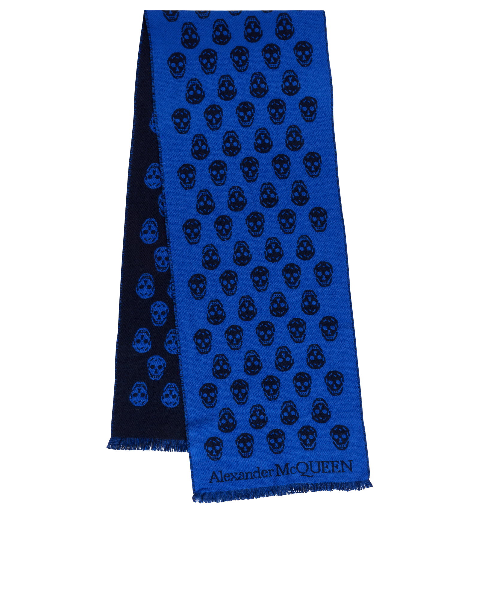 Alexander McQueen Skull Scarf, &pound;160, Accessories, Blue, Wool, Back view