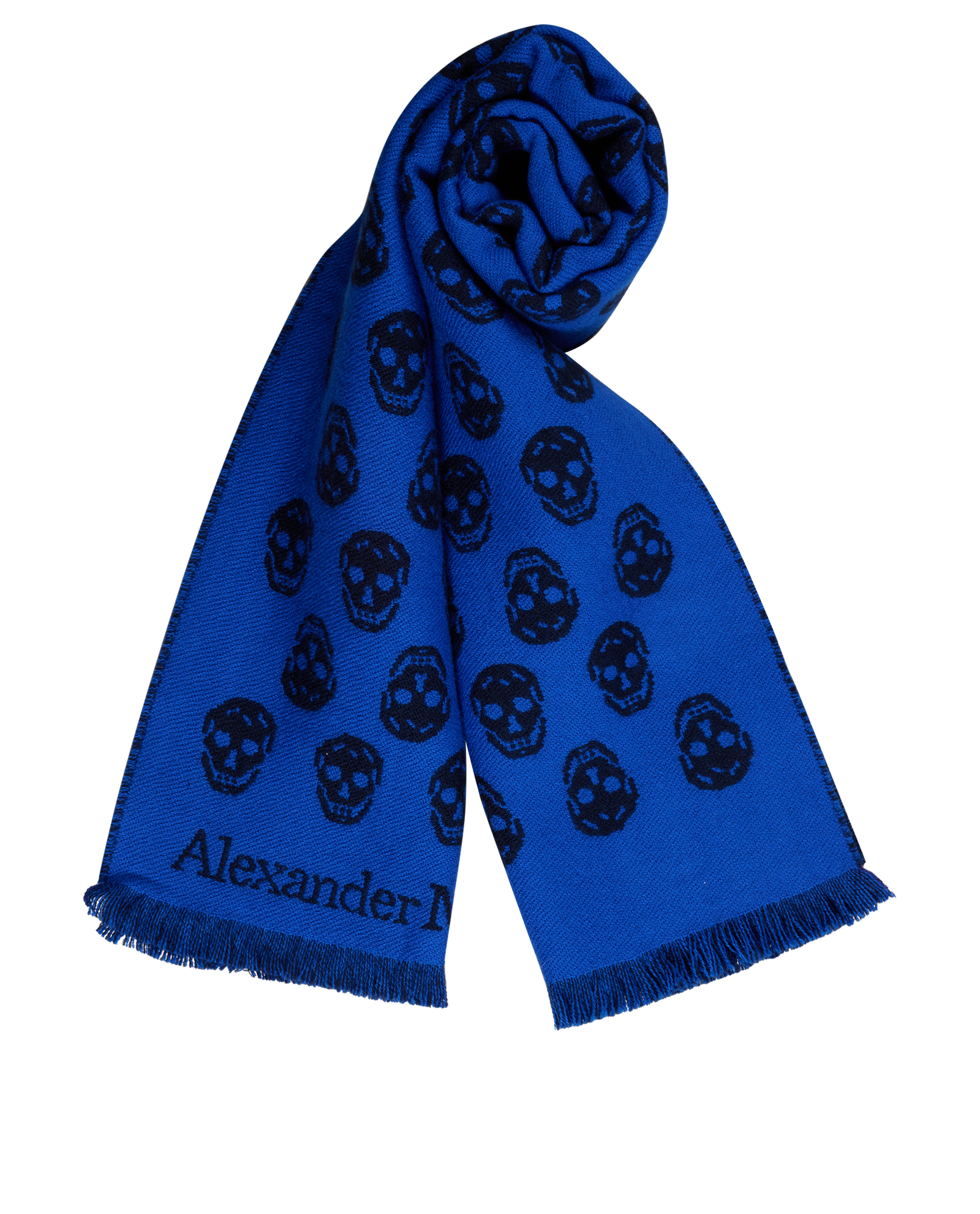 Alexander McQueen Skull Scarf, &pound;160, Accessories, Blue, Wool, Other view