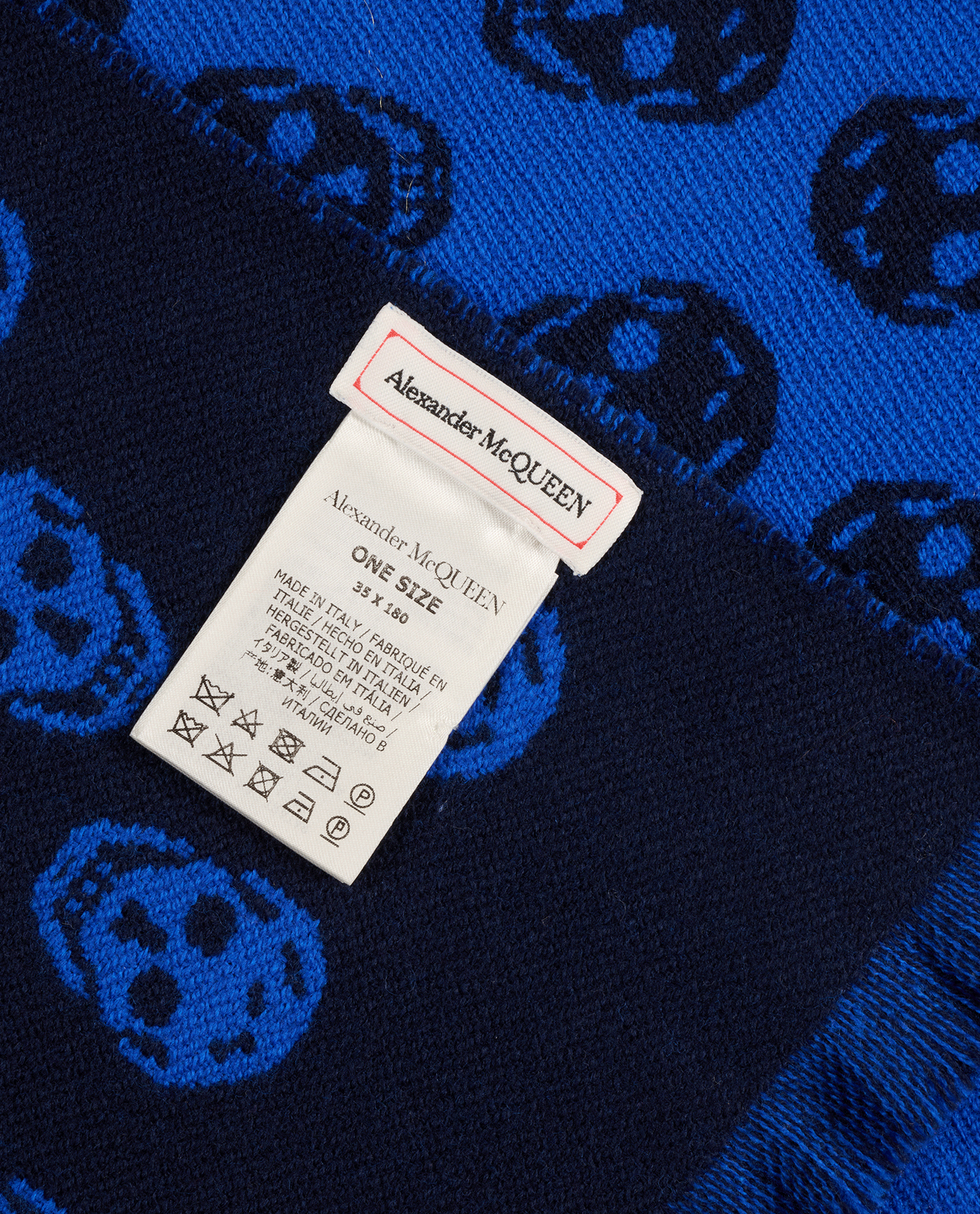 Alexander McQueen Skull Scarf, &pound;160, Accessories, Blue, Wool, Other view