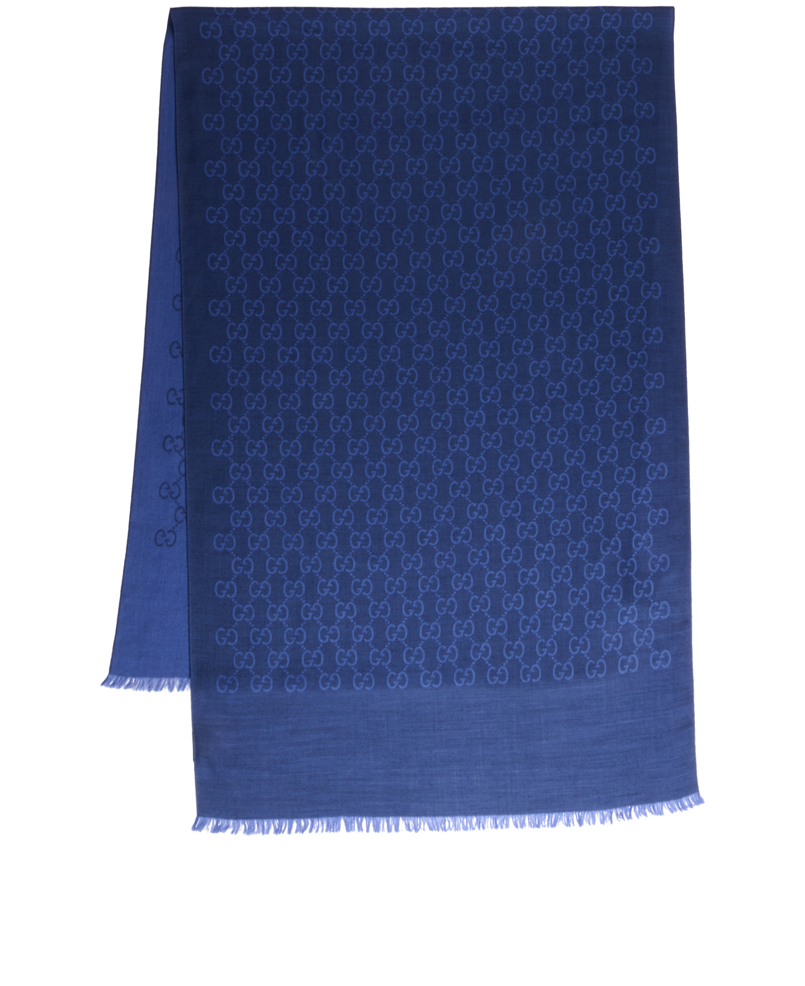 Gucci GG Long Scarf, &pound;195, Accessories, Blue, Silk/Wool, Back view