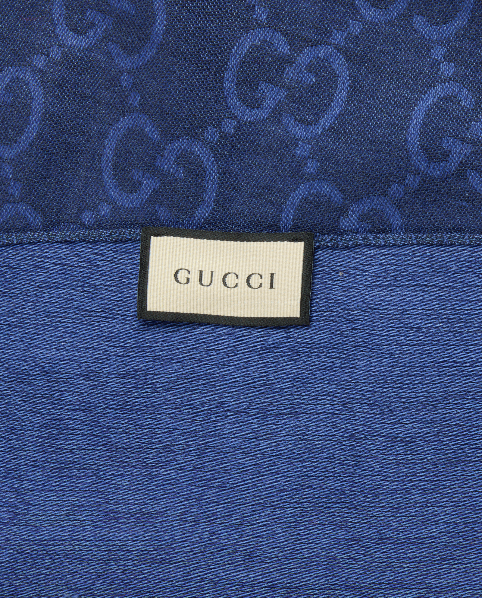 Gucci GG Long Scarf, &pound;195, Accessories, Blue, Silk/Wool, Other view