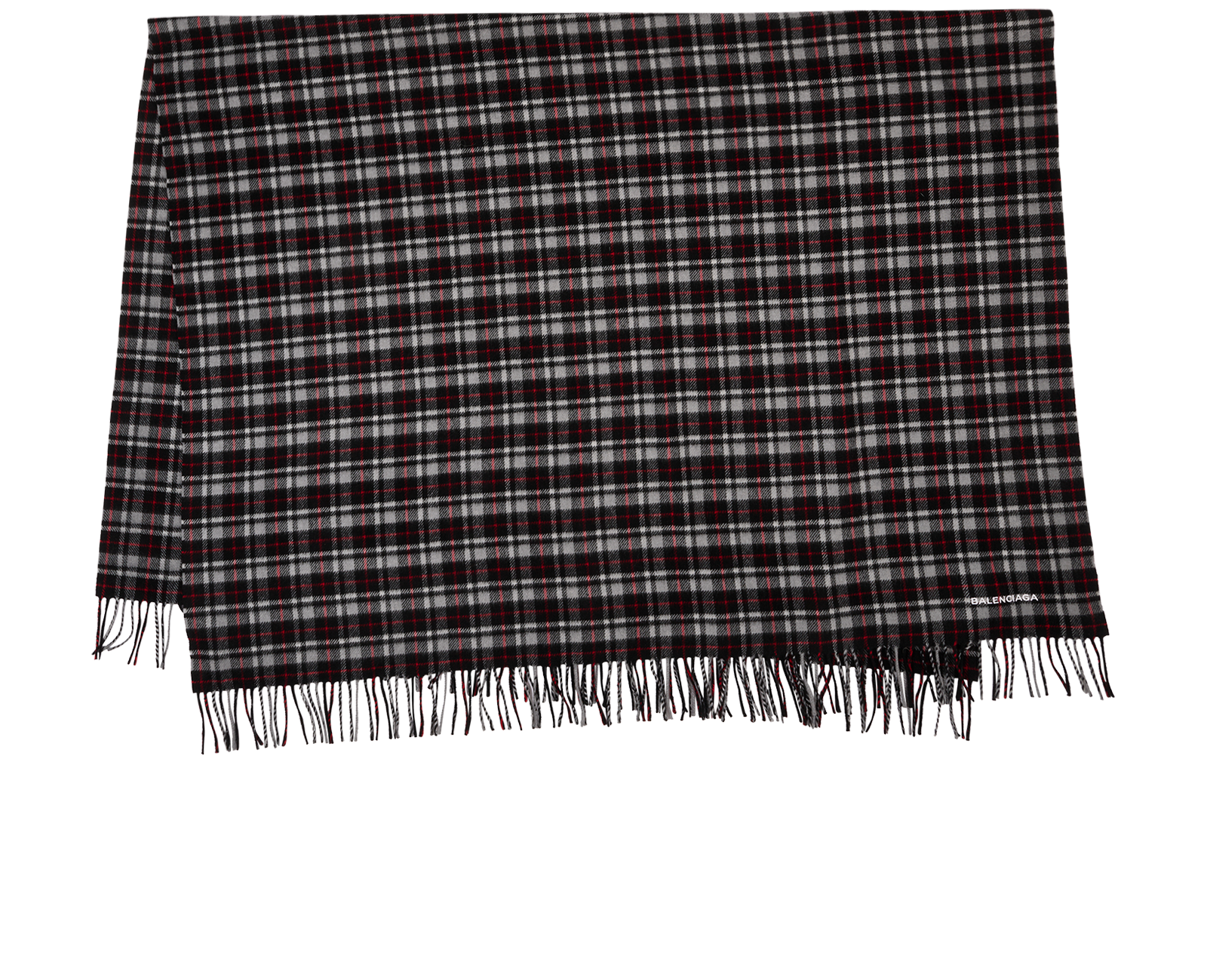 Balenciaga Checkered Blanket Scarf, &pound;250, Accessories, Black, Wool, Back view