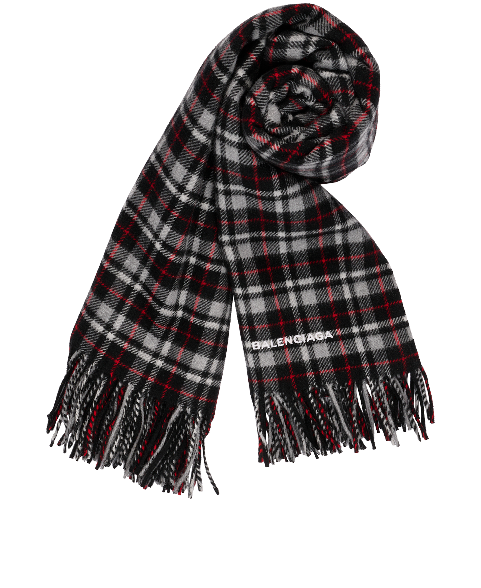 Balenciaga Checkered Blanket Scarf, &pound;250, Accessories, Black, Wool, Other view