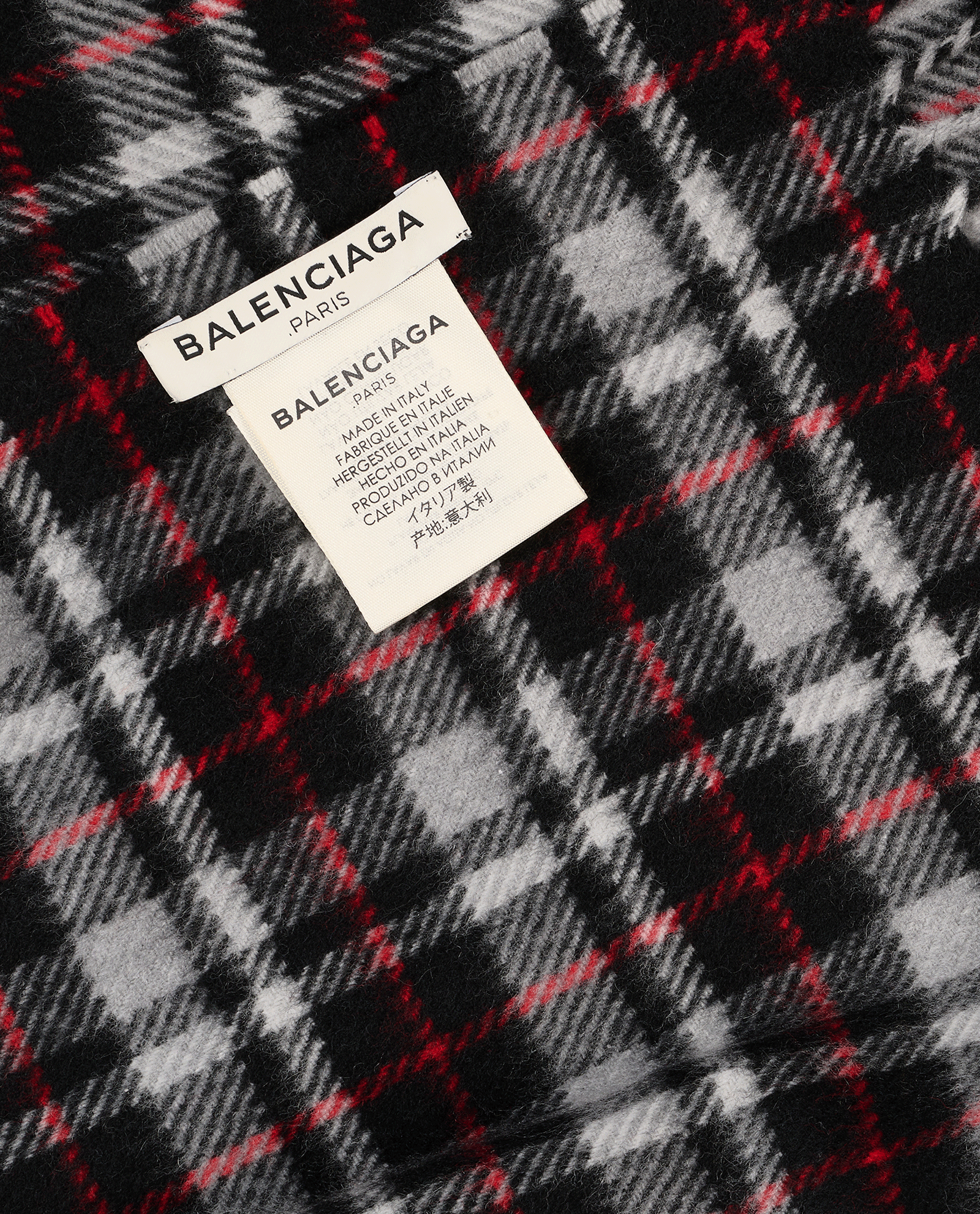 Balenciaga Checkered Blanket Scarf, &pound;250, Accessories, Black, Wool, Other view