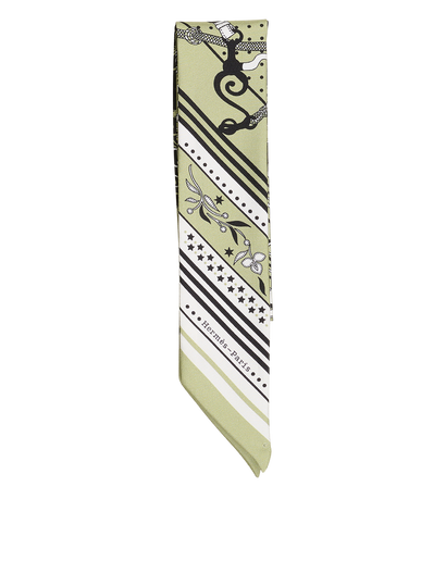 Hermes Amazones Twilly Scarf, &pound;110, Accessories, Black/Green, Silk, Front view