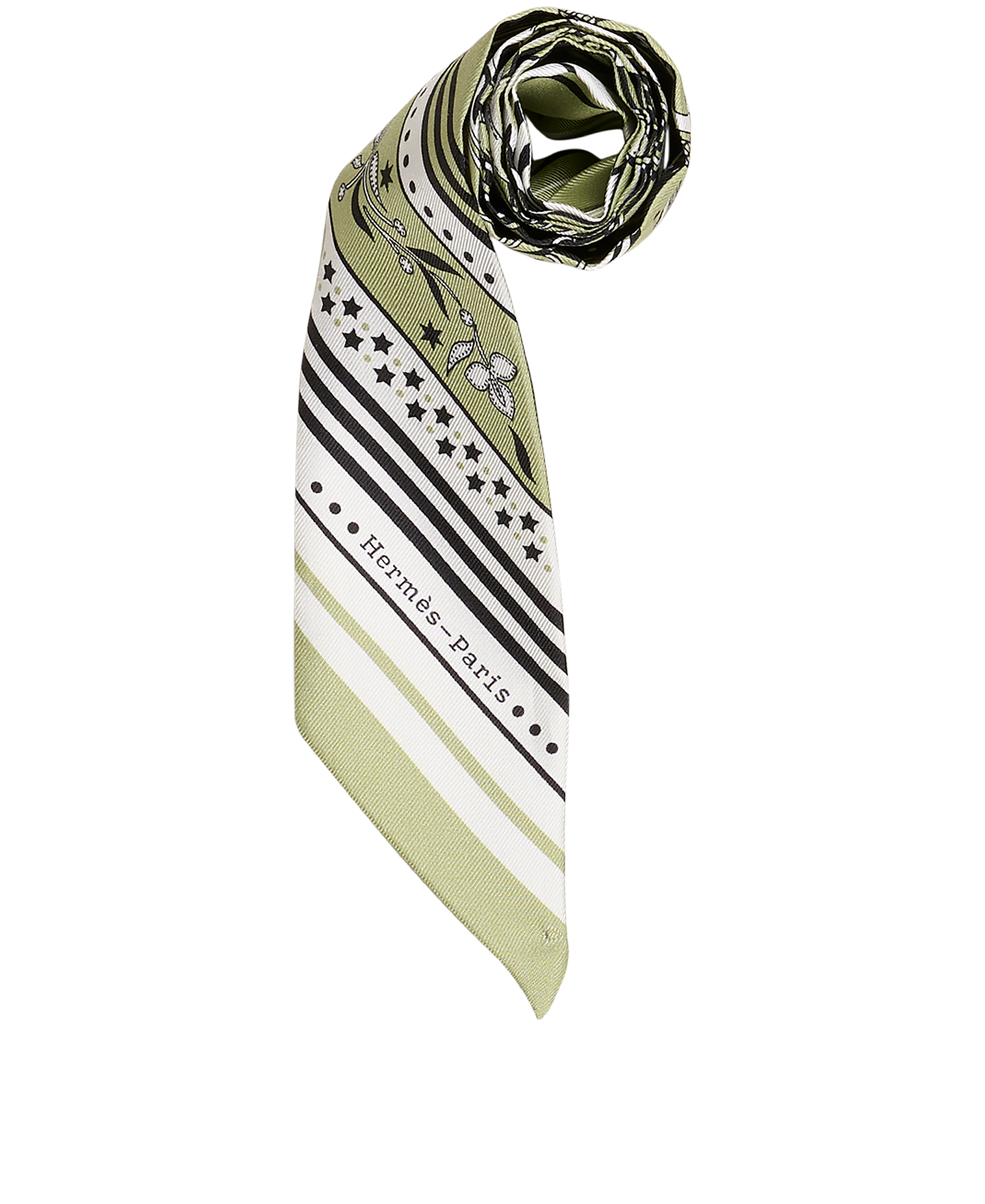 Hermes Amazones Twilly Scarf, &pound;110, Accessories, Black/Green, Silk, Other view