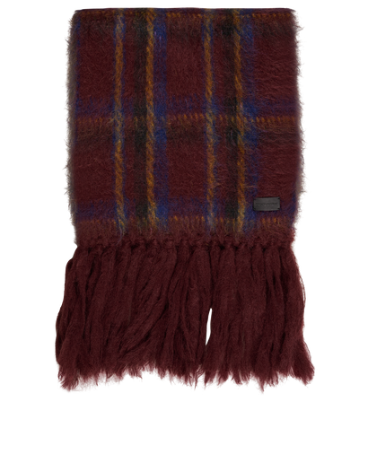 Saint Laurent Striped Scarf, &pound;295, Accessories, Burgundy, Mohair/Polyester (Polymer), Front view