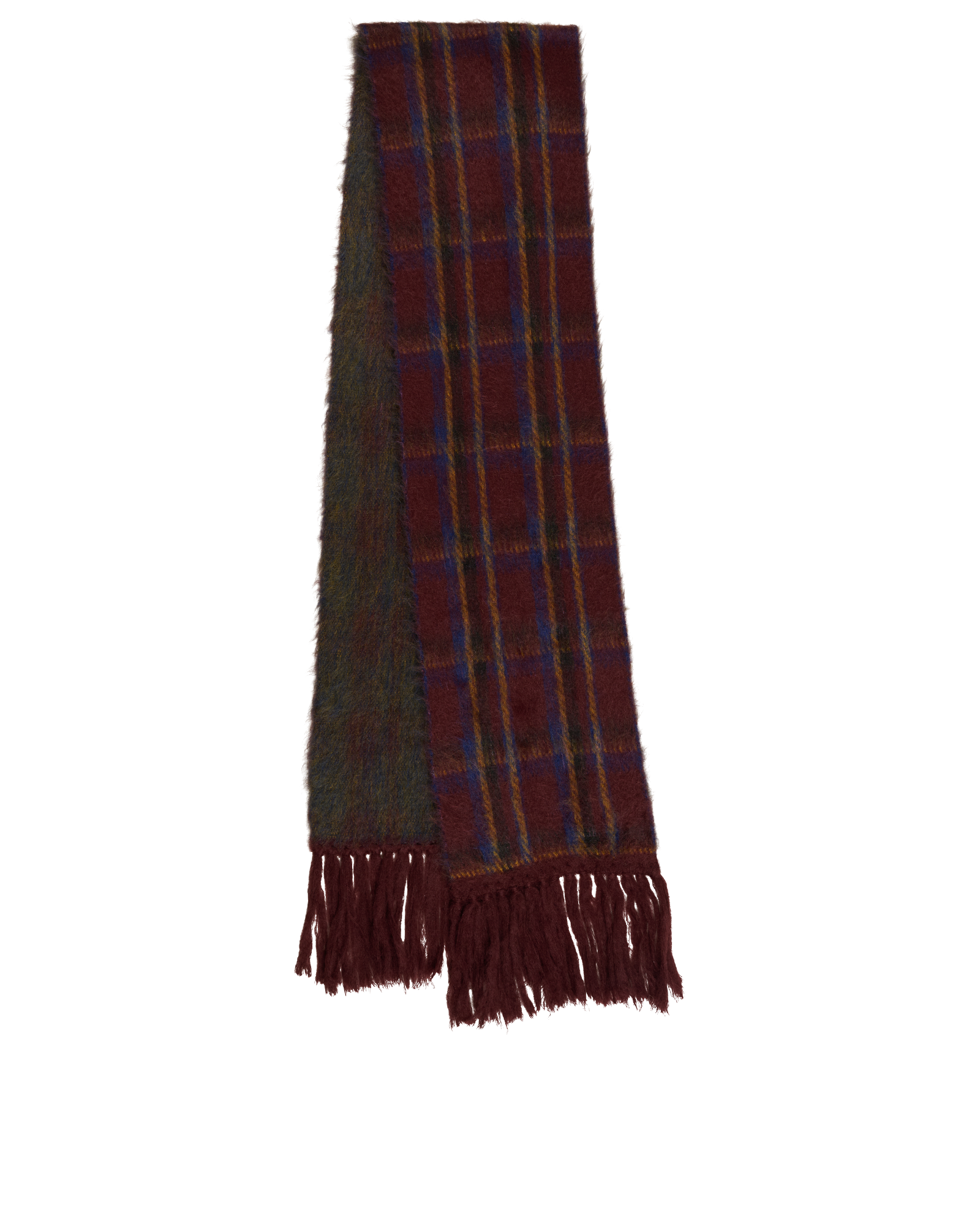 Saint Laurent Striped Scarf, &pound;295, Accessories, Burgundy, Mohair/Polyester (Polymer), Back view