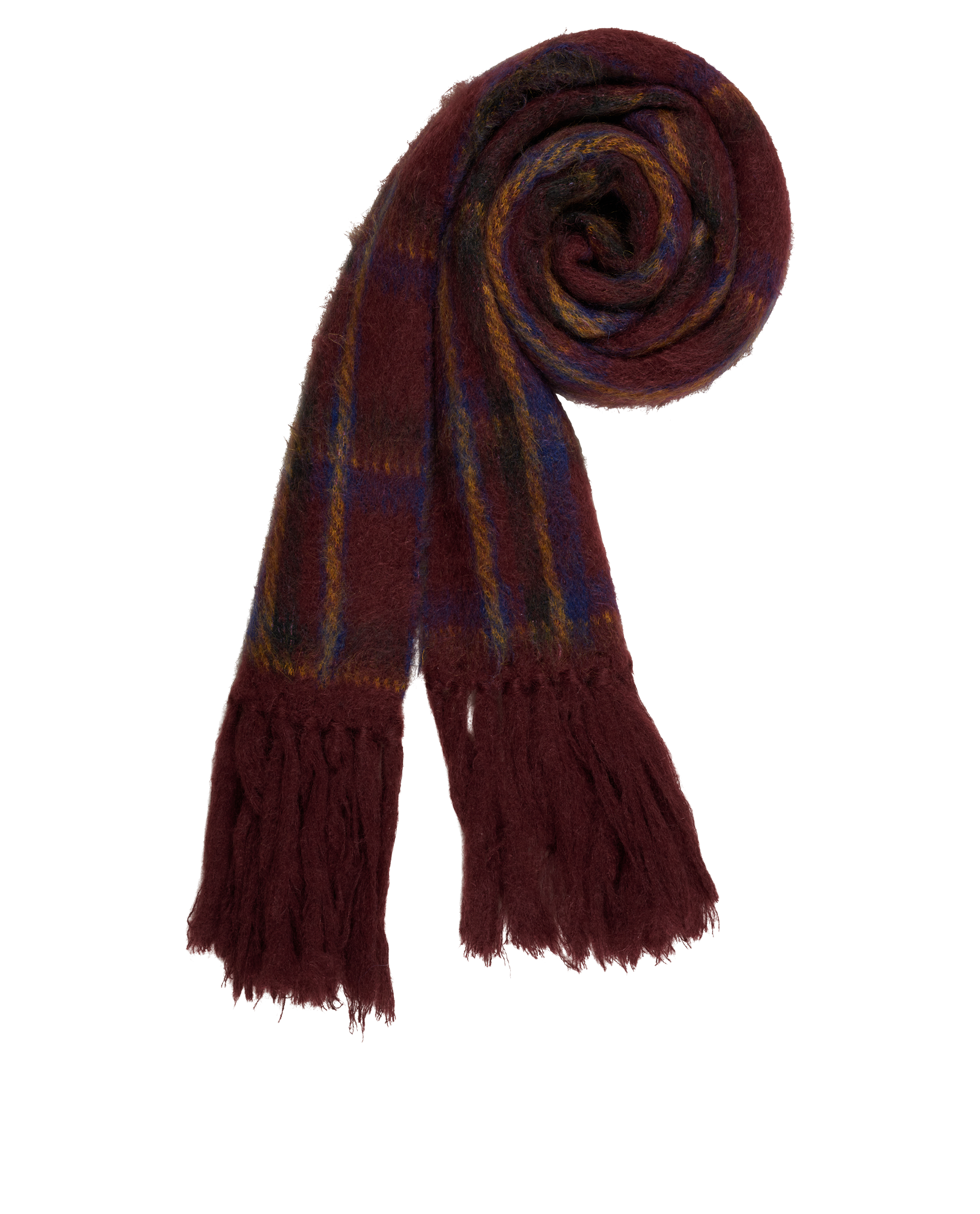 Saint Laurent Striped Scarf, &pound;295, Accessories, Burgundy, Mohair/Polyester (Polymer), Other view