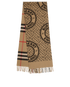 Burberry Reversible TB Monogram & Check Scarf, &pound;250, Accessories, Beige, Cashmere, Back view