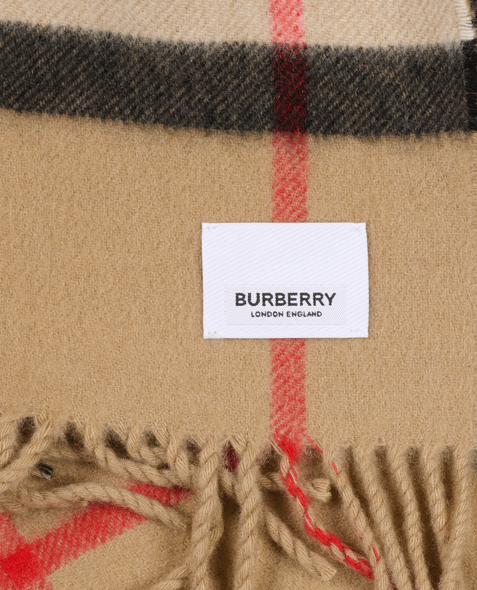 Burberry Reversible TB Monogram & Check Scarf, &pound;250, Accessories, Beige, Cashmere, Other view