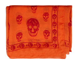 Alexander McQueen Skull Scarf, Silk, Orange/Red, MII, 2*