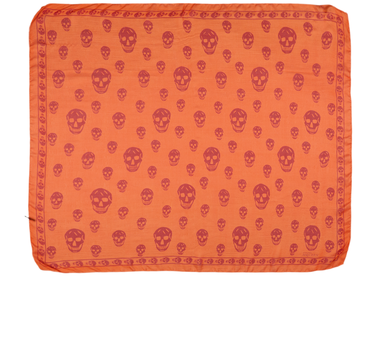 Alexander McQueen Skull Scarf, &pound;80, Accessories, Orange/Red, Silk, Back view