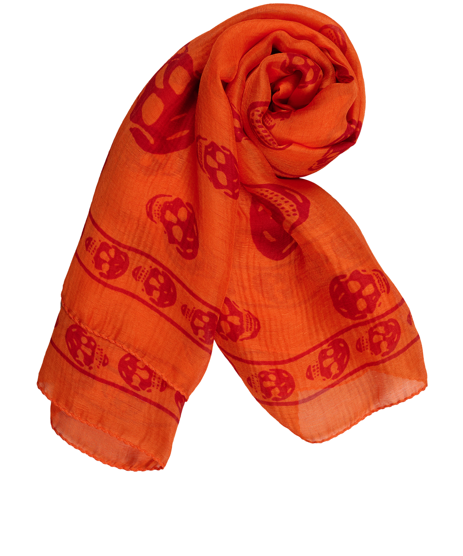 Alexander McQueen Skull Scarf, &pound;80, Accessories, Orange/Red, Silk, Other view