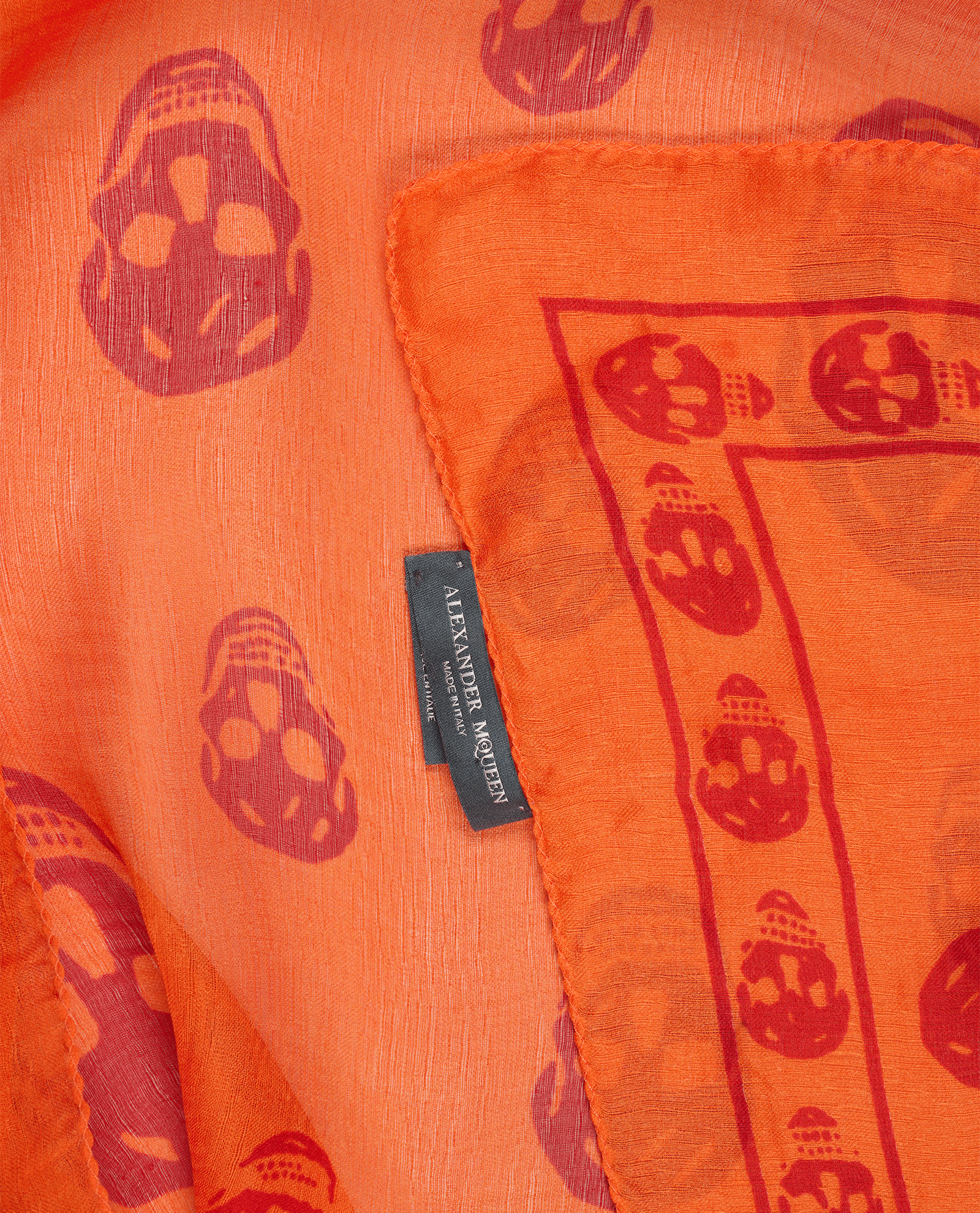 Alexander McQueen Skull Scarf, &pound;80, Accessories, Orange/Red, Silk, Other view