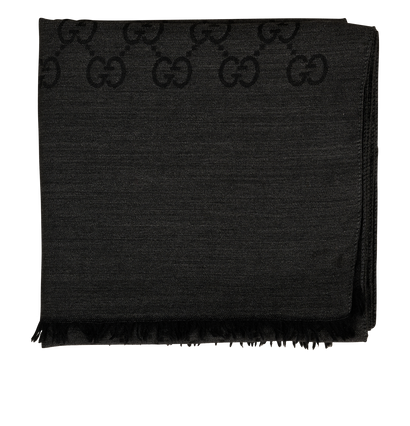 Gucci GG Scarf, &pound;220, Accessories, Black, Wool, Front view