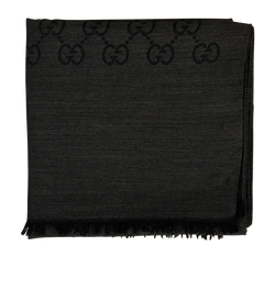 Gucci GG Scarf, Wool, Black, MII, 2*