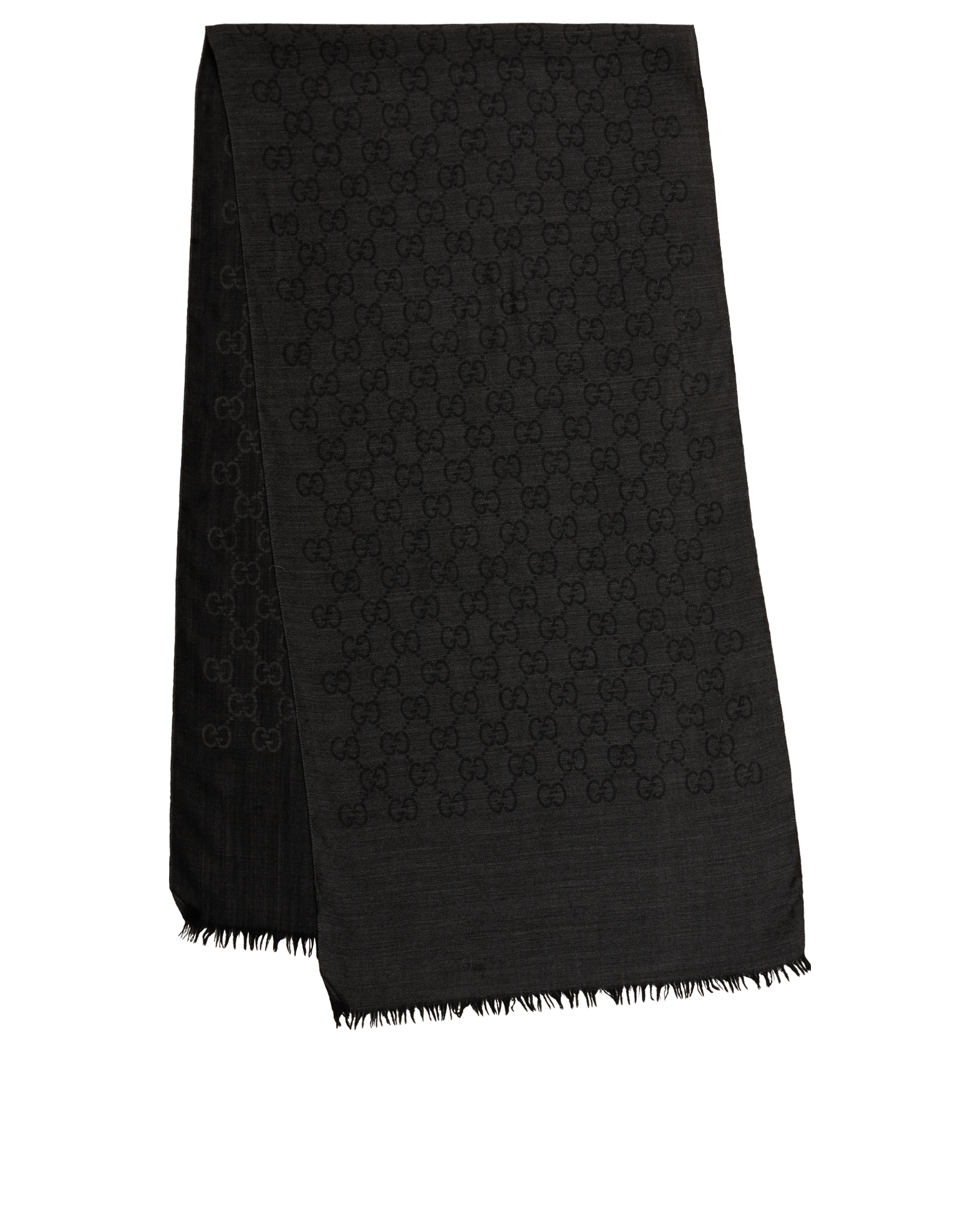Gucci GG Scarf, &pound;220, Accessories, Black, Wool, Back view