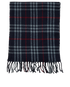 Burberry Plaid Fringed Scarf, &pound;110, Accessories, Navy, Cashmere, Front view
