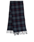 Burberry Plaid Fringed Scarf, &pound;110, Accessories, Navy, Cashmere, Back view