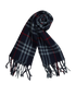 Burberry Plaid Fringed Scarf, &pound;110, Accessories, Navy, Cashmere, Other view