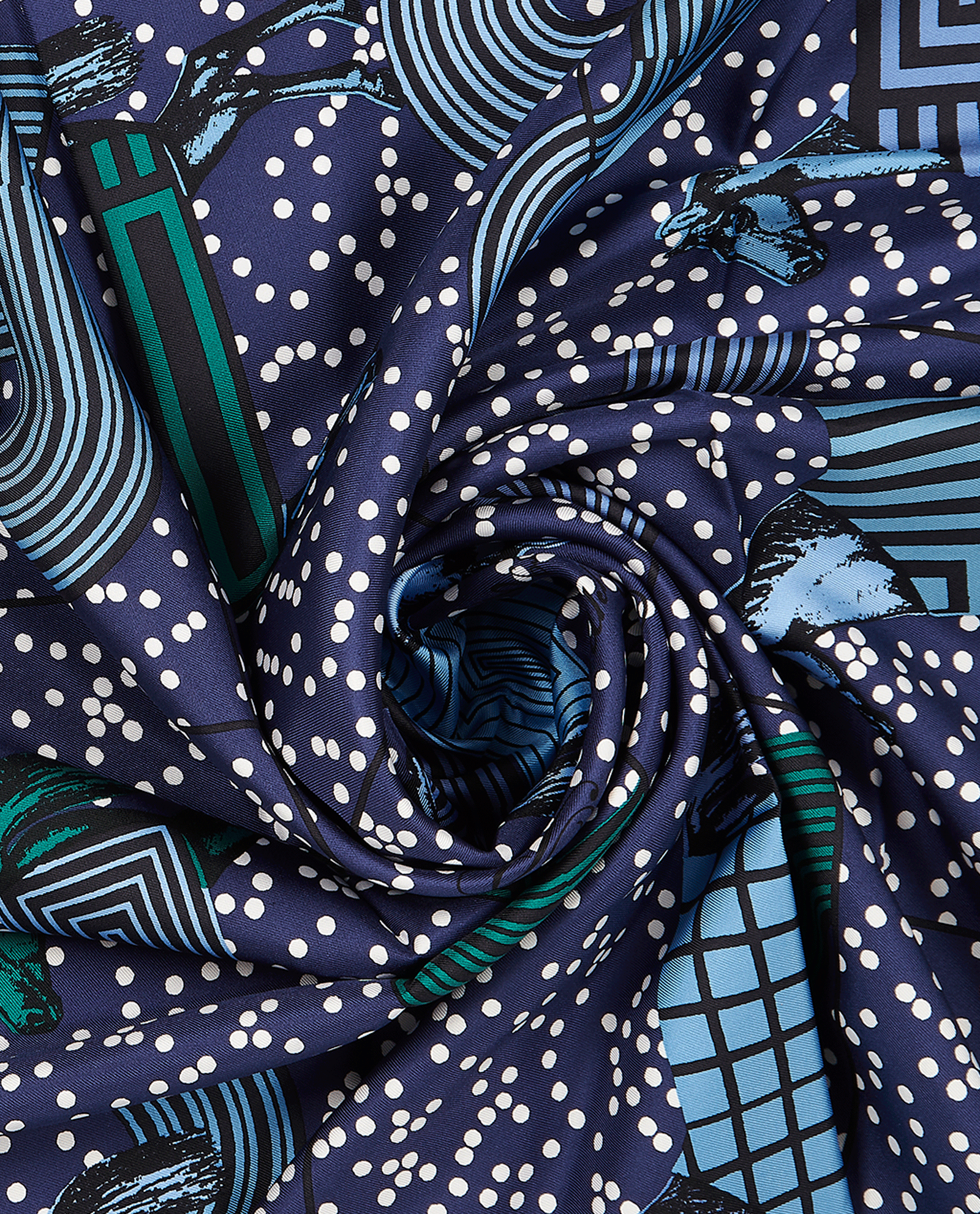 Hermes Garde Robe Pop Scarf 90, &pound;320, Accessories, Blue, Silk, Other view