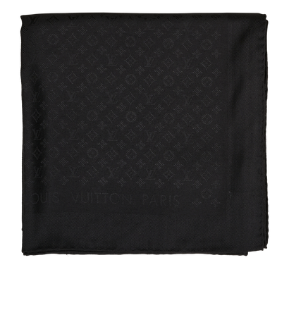 Louis Vuitton Monogram Scarf, &pound;210, Accessories, Black, Silk/Wool, Front view