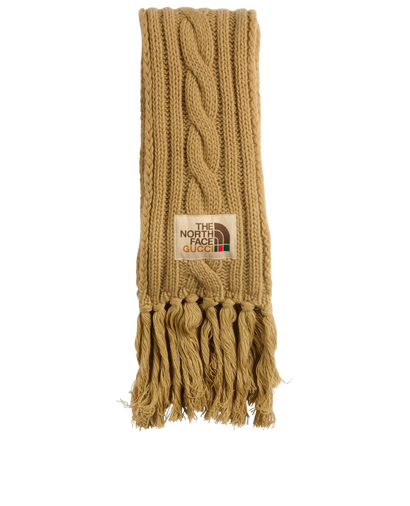 Gucci x North Face Fringed Scarf, &pound;175, Accessories, Brown, Wool, Front view
