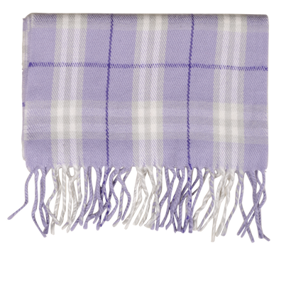 Burberry Check Scarf, &pound;110, Accessories, Purple, Wool, Front view