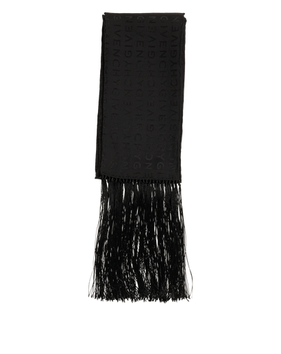 Givenchy Logo Slim Scarf, &pound;95, Accessories, Black, Silk, Front view